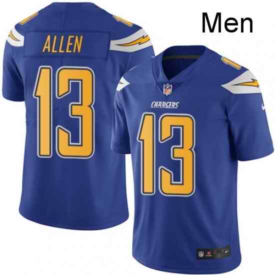 Men Nike Los Angeles Chargers 13 Keenan Allen Limited Electric Blue Rush Vapor Untouchable NFL Jersey
